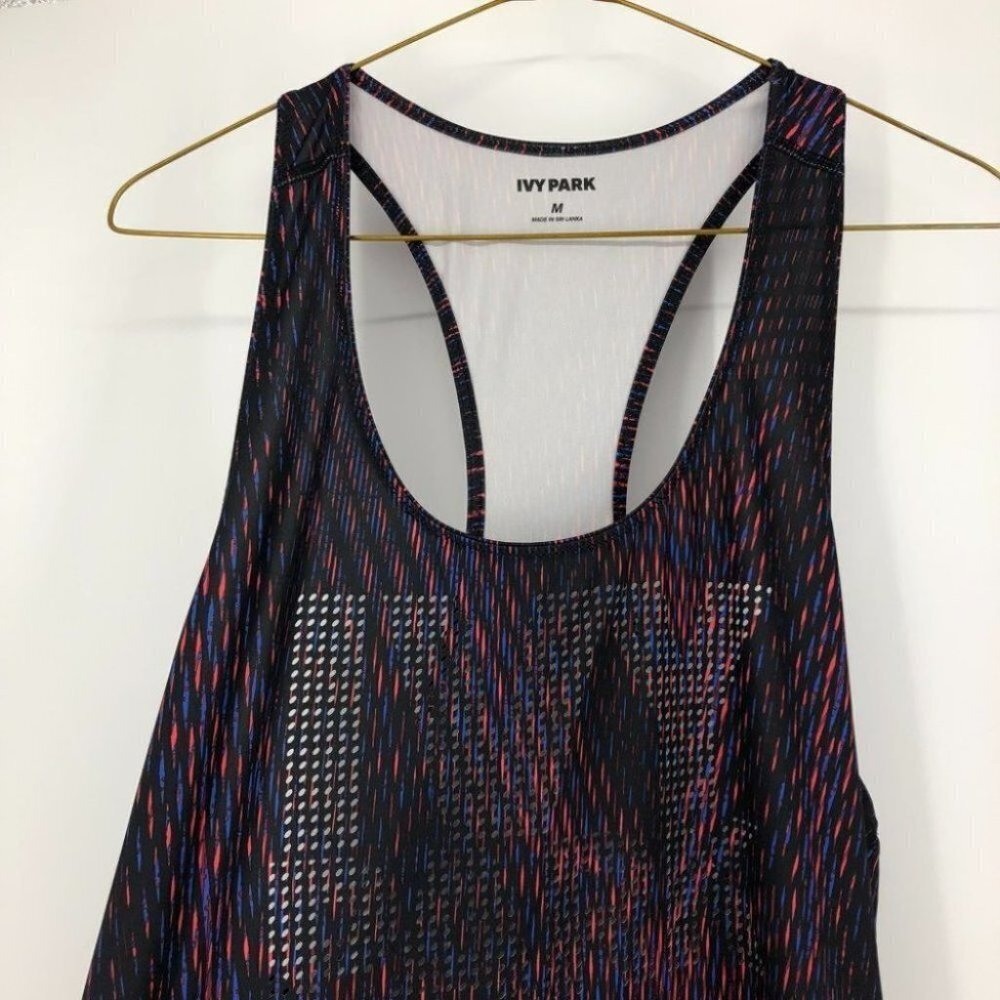Ivy Park Laser Cut perforated blue red racerback tank top medium - Picture 10 of 13